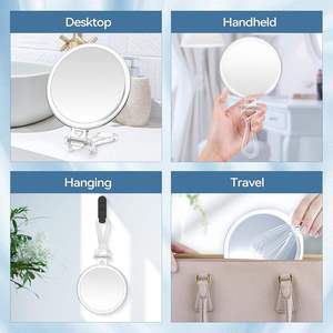 Wholesale Double Side <b>Foldable</b> Makeup <b>Mirror</b> Gift Handheld Desktop Travel Vanity <b>Mirror</b> with Holder - Product Image 3