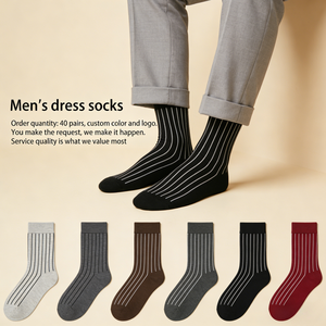 Chaussettes rayées modernes de <span class=keywords><strong>luxe</strong></span>, hautement personnalisables en couleur, spécialement conçues <span class=keywords><strong>pour</strong></span> les vêtements formels masculins, chaussettes <span class=keywords><strong>pour</strong></span> hommes - Product Image 1