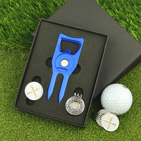 Coffret Cadeau d'Accessoires de Golf ODM : Outil de Réparation de Divots Argenté, Marqueur de Balle, Clip de Chapeau, Jeton de Poker, Boîte Rigide – Idéal pour les Joueurs Féminins