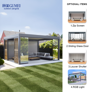 Système de couverture de pergola en aluminium étanche Bioclimatique automatique pour jardin Pergola à louvre en aluminium - Product Image 3