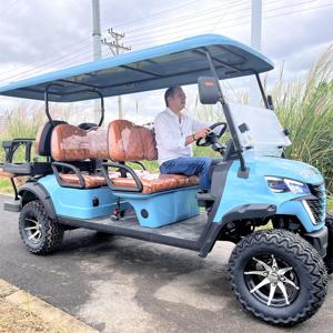 Carrito de golf de gas <span class=keywords><strong>todoterreno</strong></span> legal de 6 asientos, carrito de golf con pantalla táctil grande - Product Image 1