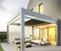 Pergola de Luxe Extérieure Motorisée avec Toit à Lames Orientables, Étanche, en Aluminium, pour Jardin d'Hiver et Gazebo