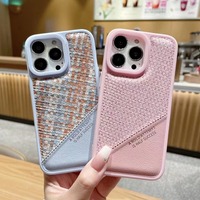 Coque de téléphone portable en cuir au design populaire pour femmes, accessoires de protection arrière pour iPhone 12 13 14 15 16 17 18 Pro Max – Fournisseur d'origine