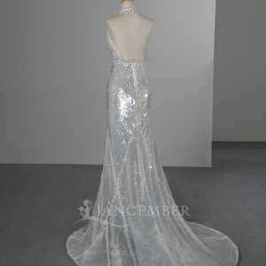 Robe de soirée élégante et formelle sans manches à dos ouvert et à sequins Sfy277 Jancember - Product Image 6