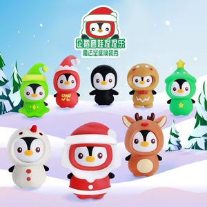 Venta al por Mayor de Pelotas de TPR de 3 Pulgadas con Diseño Navideño de Santa, Muñeco de Nieve, Pingüino y Reno, Juguetes Sensoriales para Niños - Product Image 2