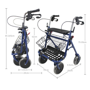 Carrito de Compras Plegable Pulse Health, Metálico Azul, 4 Ruedas, Altura Ajustable, Ayuda para Caminar para Personas Mayores - Product Image 2