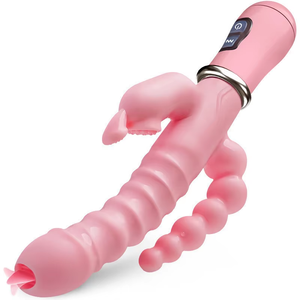 Juguete Sexual Anal de Punto G para Mujeres, Vibrador con <span class=keywords><strong>Doble</strong></span> Lengua, Estimulador de Clítoris, <span class=keywords><strong>Doble</strong></span> Varilla para Adultos - Product Image 1