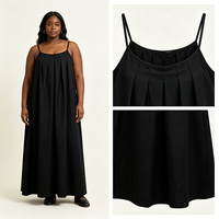 Nouvelle Robe Décontractée Ample et Tendance Sans Bretelles et Sans Manches Couleur Unie Style Rétro pour la Vente en Gros 26219