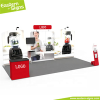 Stand d'exposition personnalisé pour salon professionnel, imprimé sur mesure, 10x20 pieds, avec boîte à lumière LED en aluminium, pour salle d'exposition