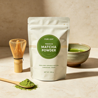 Sachet Doypack Personnalisé avec Logo pour Poudre de Matcha, Fermeture Zip Refermable, Qualité Alimentaire, Thé Vert Matcha Premium