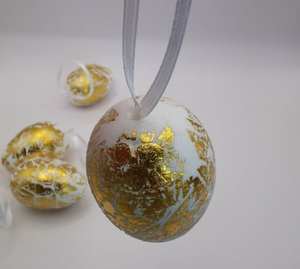 6cm metaalachtige hangende paaseieren, 6 stuks in PET-doos - Product Image 4