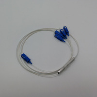 Divisor PLC de Fibra Óptica 1*4 SC/APC/FC/LC G657A, Tubo de Acero Mini de 0.9mm, 2/4/8 Vías, FTTH, Redes 4G, 1260-1650nm, 10.7dB de Inserción