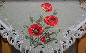 Tessuto di raso fiore tovaglia ricamata e tenda con pizzo e intaglio - Product Image 4