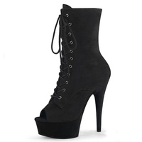Bottines à talon fin de 15 cm pour femmes, semelle extérieure toutes saisons, amorti extérieur, antidérapantes, fermeture à lacets
