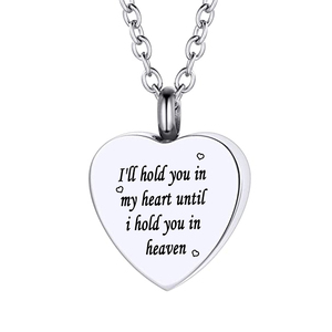 Paslanmaz çelik kalp hatıra madalyon kremasyon Urn kolye için Pet insan külleri Urns takı anıt kolye dolum kiti - Product Image 1