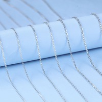Chaîne fine pour collier DIY, fabrication en argent sterling 925, 1,2 mm, qualité italienne, robuste et brillante, chaîne câble 16/18/20 pouces pour hommes et femmes