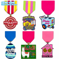 Medaglia Personalizzata Fiesta in Lega di Zinco Smaltata con Glitter, Souvenir Promozionale da Appendere per Eventi e Festival