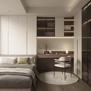 Set di <span class=keywords><strong>Mobili</strong></span> Moderni Compatti per Appartamenti Monolocali a Basso Prezzo: Letto Tatami in Legno con Armadio Integrato, Scrivania e Libreria per la Scuola - Product Image 2