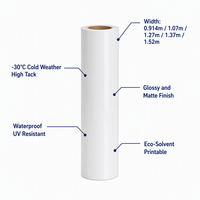 Rouleau de vinyle PVC auto-adhésif, résistant aux basses températures (-30°C), haute adhérence, brillant ou mat, imperméable, résistant aux UV, 140 g/m², matériau OEM