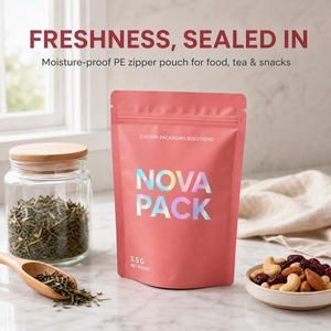 PE Stand up Pouch Resealable Zipper Moisture Proof Custom Printed Food Snack Tea 3.5g Small Retail Packaging Wholesale - Product Image 2