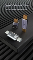 Adaptateur USB-C mâle vers femelle 100W, adaptateur d'extension USB-C, adaptateur 40GB, prise en charge de toutes les fonctions, 8K