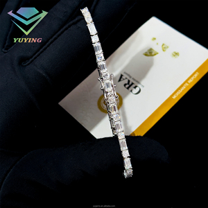 Bracelet émeraude, prix usine, diamant moissanite VVS, plaqué or, argent sterling 925, passe le testeur de diamant, certificat GRA - Product Image 6