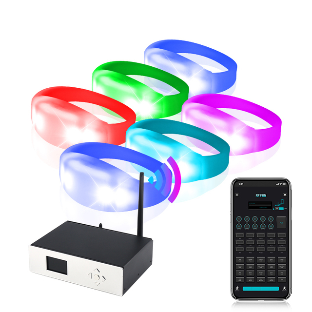 RGB Remote-Controlled LED Bracelet DMX Zone Control Motion Activated Long-Range Festival Party Concert Father's Diwali Ramadan