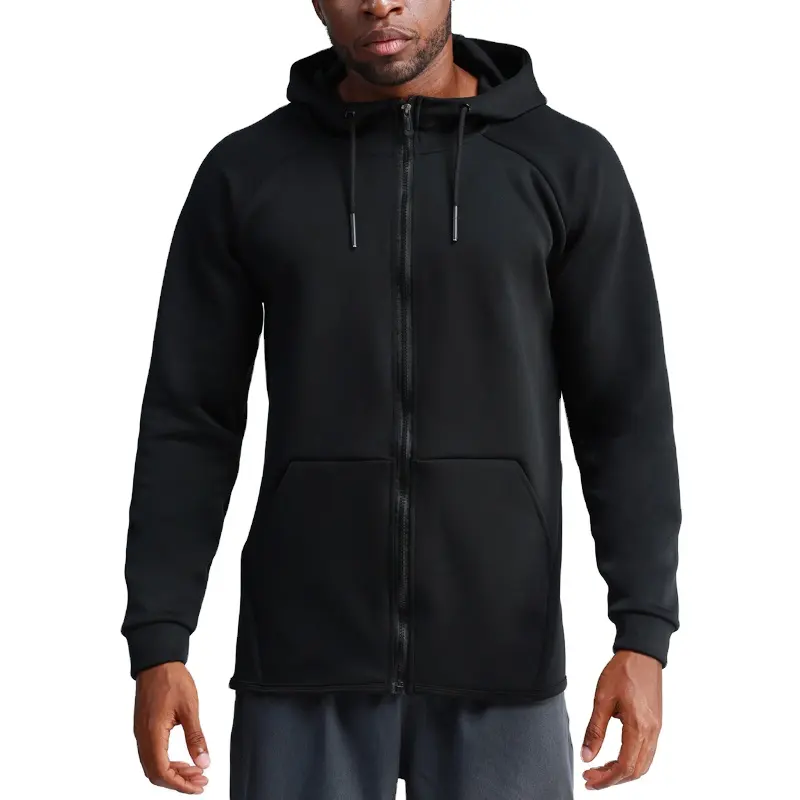 Özel boş puf zip up erkek hoodies tişörtü tasarım artı boyutu joggers fitness spor erkekler için antrenman kıyafeti ceket