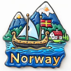 מגנטי מקרר איכותיים בהתאמה אישית, פופולריים, דו-ממדיים ותלת-ממדיים ממתכת, מזכרת נורווגית, מתנה - Product Image 4