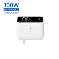Chargeur rapide TOMMOX 100W GaN Ultra PC Screen Smart AI avec port USB TYPE C pour iPhone Samsung Xiaomi Macbook Tablette