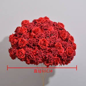 W-FB003 ช่อดอกไม้ประดับงานแต่งงานขนาด 50 ซม. ลูกบอลดอกไม้สีขาวขนาด 60 ซม. ลูกบอลดอกกุหลาบประดิษฐ์สำหรับตกแต่ง - Product Image 4