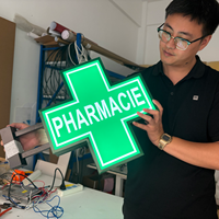 Livraison rapide, boîte lumineuse LED pour pharmacie, forme personnalisée, haute luminosité, double face, design écologique, imperméable, décoration extérieure