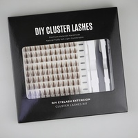 Extensions de cils individuels DIY, Cils en grappe, Colle et fixateur pour cils, Cils segmentés courbure C D, Pré-coupés, Kit de cils en grappe DIY, Marque privée