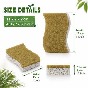Spugna da Cucina Naturale Biodegradabile Spugna Abrasiva Popolare Eco-Friendly in Cellulosa e Cocco Compostabile - Product Image 2