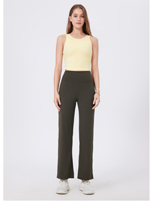 <b>Women</b> High Waist Wide Leg Athletic Pants with Back Pocket Soft <b>Stretch</b> Yoga <b>Trousers</b> Gym Pilates Casual Sports Pants Wholesale - Product Image 4