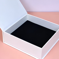 Boîte cadeau en papier magnétique blanche et noire avec logo personnalisé de luxe, recyclable, pliable, rigide, avec couvercle magnétique