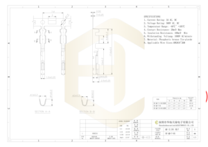HC-QB-T Pirinç Sıkıştırmalı Terminaller 2.2mm Aralıklı Kablo Terminali Konnektörü, PCB Kablo-Plaka Konnektörü Terminali JAE M34S75C4F1 için - Product Image 3