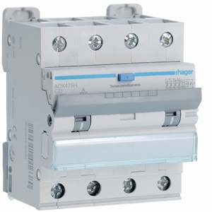 ADX475H Personalizzabile con RCBO Hagers 10000A 4P curva C 25A tipo A 30mA 4M - Product Image 1