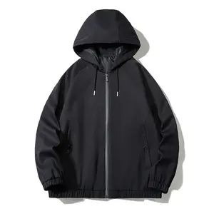 Wholesale Custom Outdoor Wear Hooded Mens Zip Up Jacket Windbreaker Jacket For Men