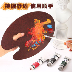 Palette de <span class=keywords><strong>peinture</strong></span> à l'huile ovale en bois, pour aquarelle et acrylique, outil pour étudiants en art et débutants - Product Image 5