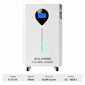 แบตเตอรี่ EXLIPORC LVB20WTC 51.2V 400Ah 20kWh LiFePO4 ชุดแบตเตอรี่สำรองไฟบ้านทั้งหลัง 8000+ รอบการใช้งาน ได้รับมาตรฐาน CE จากโรงงานโดยตรง - Product Image 1