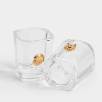 Verre à shot de 70 ml avec design personnalisé et décoration métallique, gobelet à shot réutilisable pour tequila et whisky, ensemble cadeau de 4 pièces