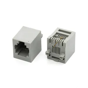 واحدة ميناء RJ45 موصل الرأسي Dip نوع RJ45 2P2C الإناث موصِّل إيثرنت