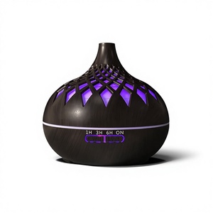 Nuevo <span class=keywords><strong>Humidificador</strong></span> Ultrasónico con Diseño de Madera, Difusor de Aroma, Luz Colorida Hueca, Capacidad de 500 ml, Uso Doméstico, Diseño Simple, Temporizador - Product Image 1