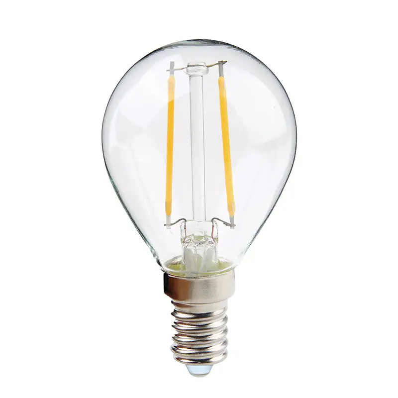 Retro Led Gloeilamp Cover Decoratieve Lamp Led Gloeidraad Kaars Lamp E14 E27 Helder Glas Amber G45 2W Clear Ac 80 Sensor 2 Jaar