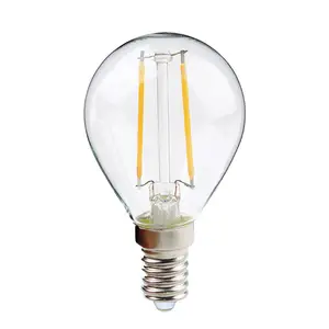 Retro LED ánh sáng bóng đèn trang trí đèn LED dây tóc nến bóng đèn E14 E27 rõ ràng Glass hổ phách G45 2 Wát rõ ràng AC 80 cảm biến 2 năm