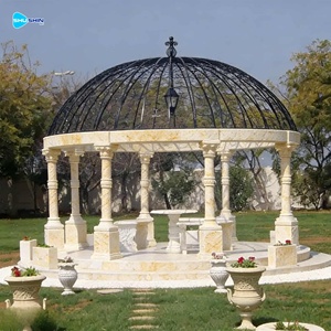 Gazebo <span class=keywords><strong>de</strong></span> Piedra para Jardín, Diseño Occidental, Escultura <span class=keywords><strong>de</strong></span> Mármol Natural Tallada a Mano, en Venta - Product Image 2