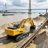 Excavatrice sur chenilles SH600 de 55 tonnes et 400 CV prête pour les sites miniers, tracteur-pelleteuse hydraulique lourde pour les projets de terrassement en carrière