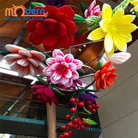 Décorations florales géantes gonflables à LED avec taille personnalisée et taffetas de polyester pour la publicité sur les scènes de boîtes de nuit