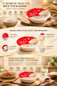 Set di Imballaggio Personalizzato MAP con Coperchio <span class=keywords><strong>ALOX</strong></span>/PET/PA/RCPP, Pellicola per Coperchio Facile da Aprire, Vassoio in PP ad Alta Barriera, Resistente alle Alte Temperature per Alimenti - Product Image 2
